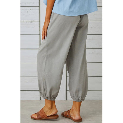 Attraco Women's Loose Fit High Waisted Cropped Wide Leg Pants