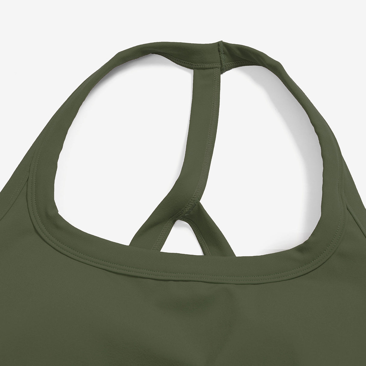 Attraco Women's Square Neck Halter T-Back Longline Sports Tank Top with Removable Pads Yoga Tops