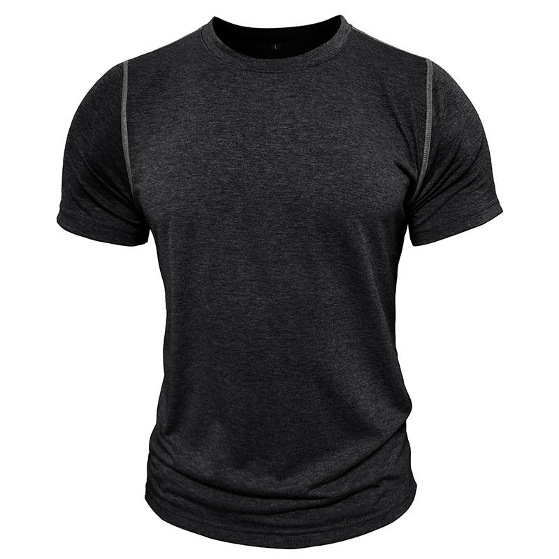 Attraco Men's Classic Crew Neck Solid Henley T-Shirt Tops Summer Shirts