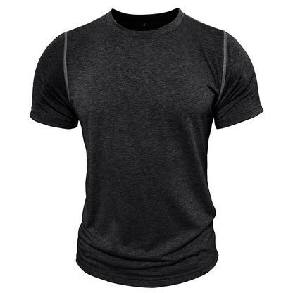 Attraco Men's Classic Crew Neck Solid Henley T-Shirt Tops Summer Shirts
