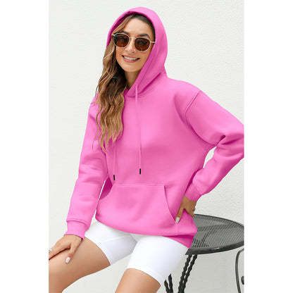 Attraco Women's Oversized Oversized Casual Drop Shoulder Pullover Hoodie Sweatshirt with Kangaroo Pocket