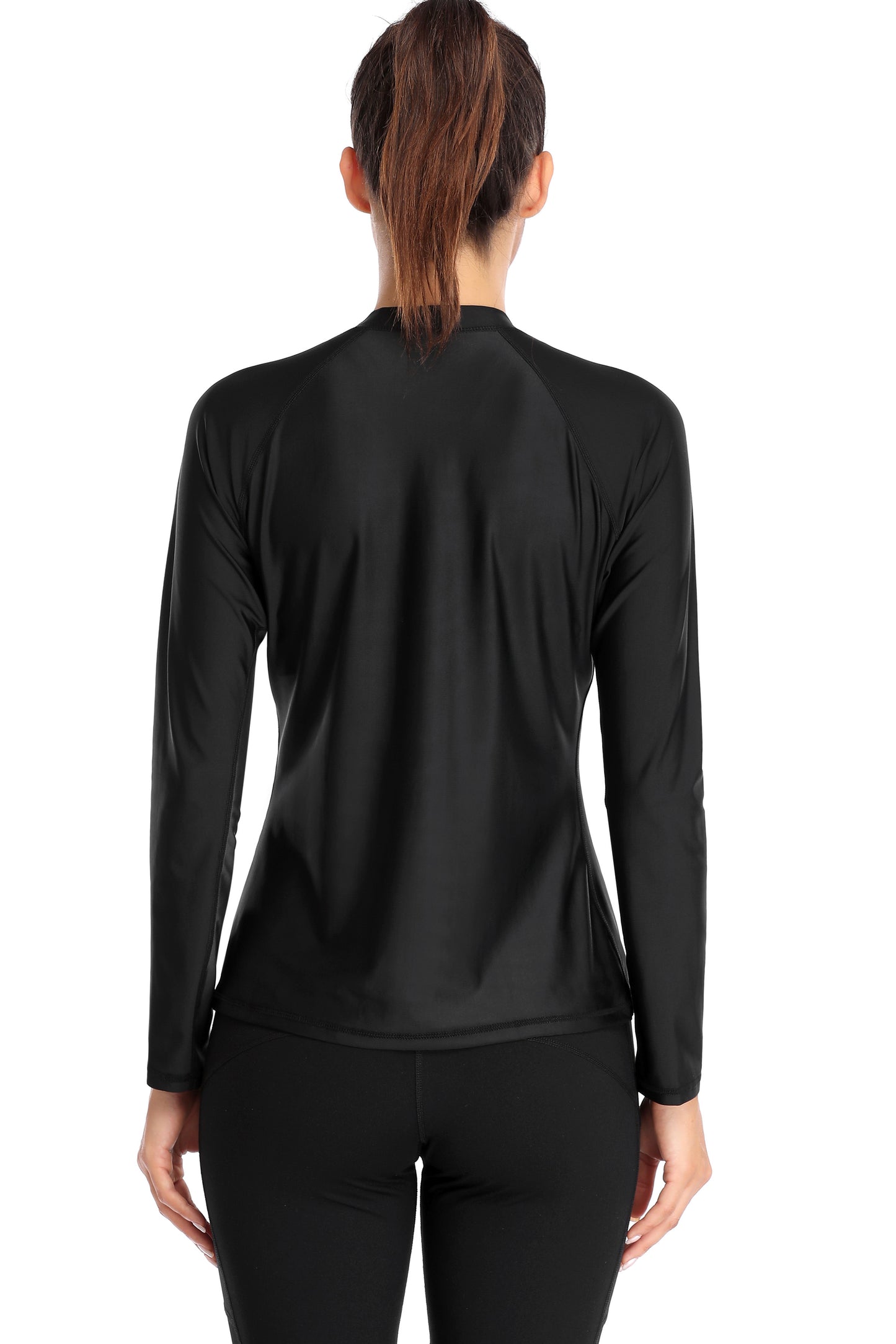 Women's Long Sleeve Rash Guard With Zipper Front -5064