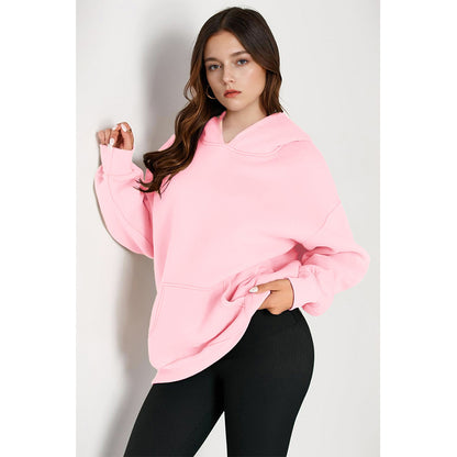 Attraco Women's Oversized Long Sleeve Fleece Hoodie Sweatshirt with Kangaroo Pocket For Winter
