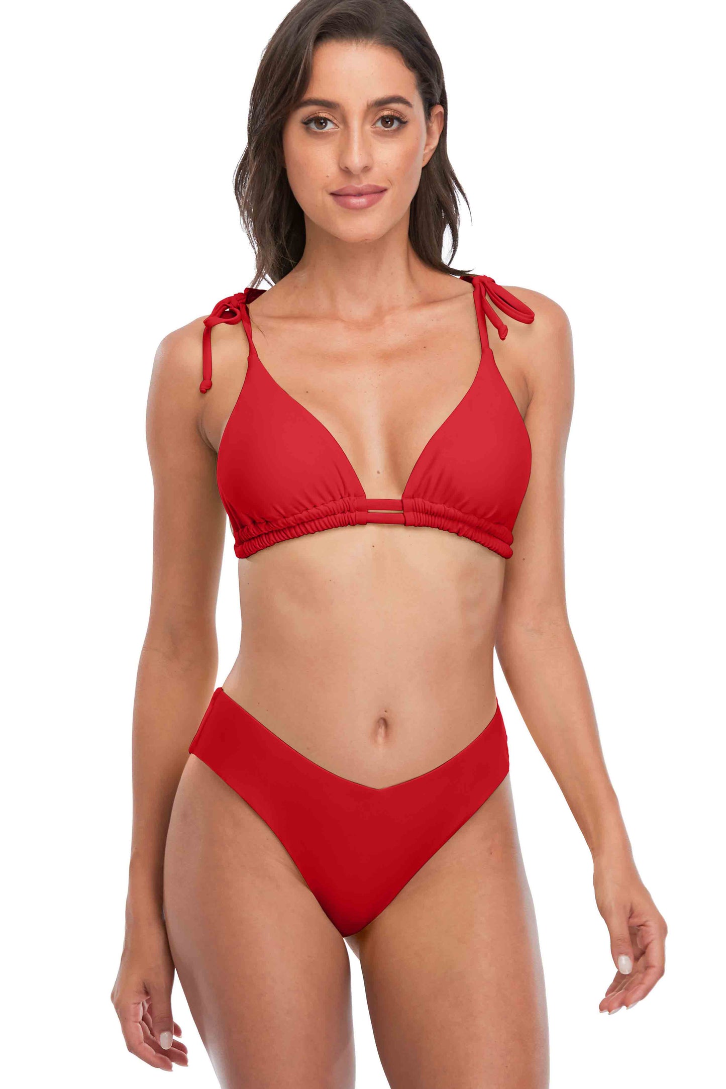 Sexy Two Piece High Cut Triangle String Bikini Set-7405