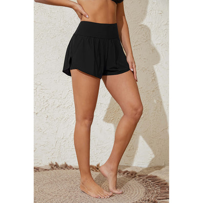 Attraco Women's Swim Shorts Side Split Swim Trunk 2 in 1 Board Shorts with Pockets Swim Bottom