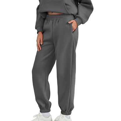 Attraco Women's Fallfreshness Unisex Airplane Model Travel Sweatpants Fleece Lined  Waistband with Side Pockets Sport Pants