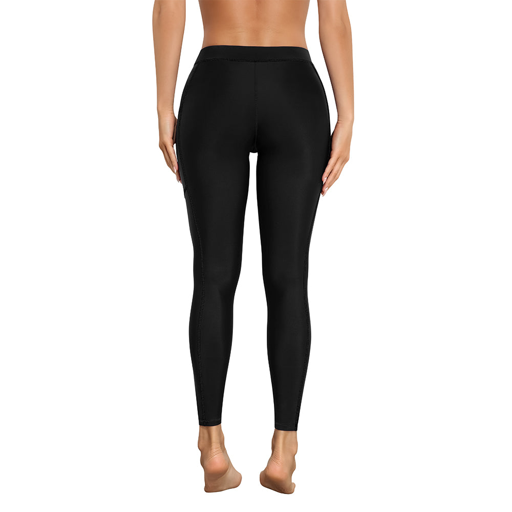 Charmo Women's Swim Pants with Pockets Long Swim Leggings High Waisted Swimming Pants