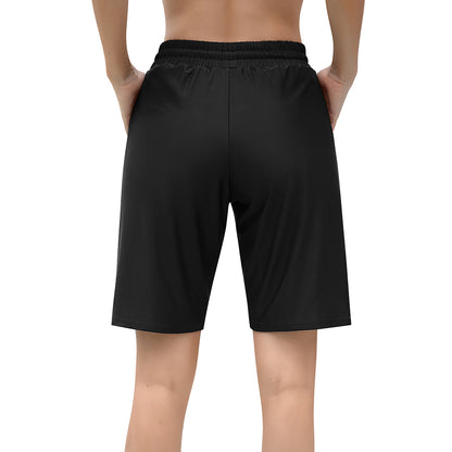 Charmo Women's Swim Shorts Boy Leg Boardshorts with Built-in Brief Solid Beach Swimsuit Bottoms