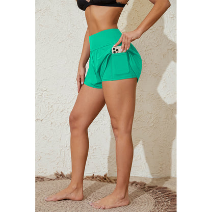 Attraco Women's Swim Shorts Side Split Swim Trunk 2 in 1 Board Shorts with Pockets Swim Bottom