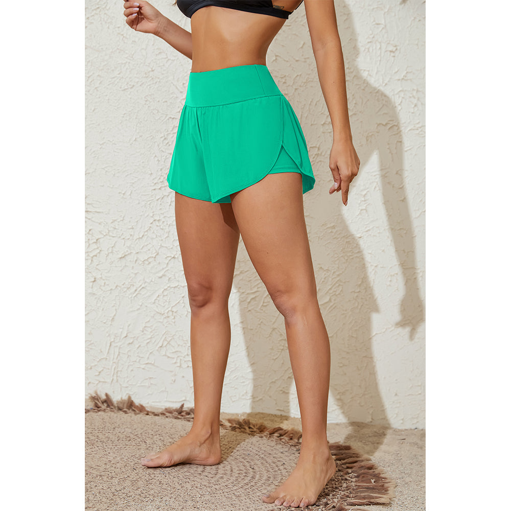 Attraco Women's Swim Shorts Side Split Swim Trunk 2 in 1 Board Shorts with Pockets Swim Bottom