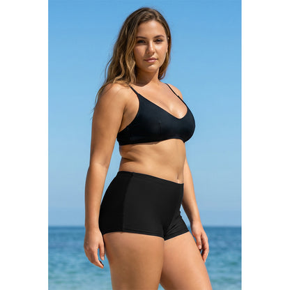 Charmo Women's Plus Size High Waist Smooth Boyshort Swim Bottoms Swim Shorts