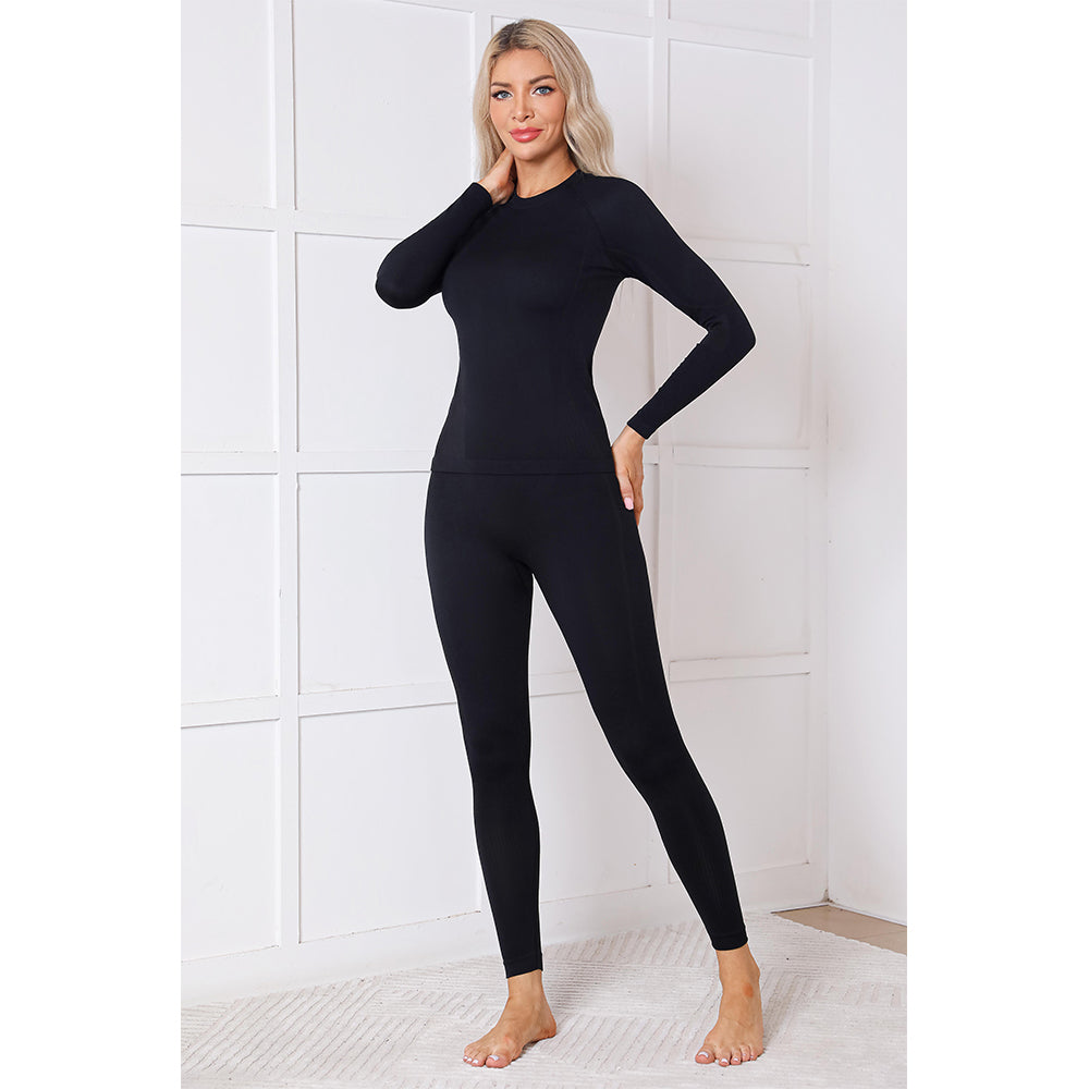 Attraco Women's Seamless Thermal Underwear Set Compression Base Layer Long Johns Moisture Wicking Thermal Clothing for Ski Hiking Winter Sports