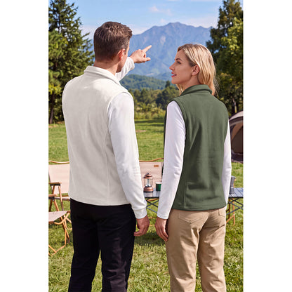 Attraco Unisex Reversible Fleece Vest Full Zip Stand Collar Lightweight Outdoor Jacket