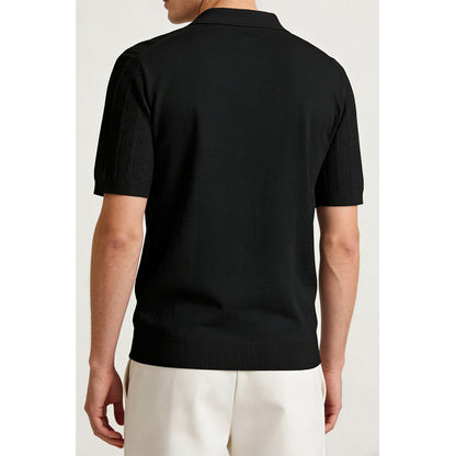 Attraco Men's V-Neck Polo Shirts Knit Polo Textured Summer Shirts Tops
