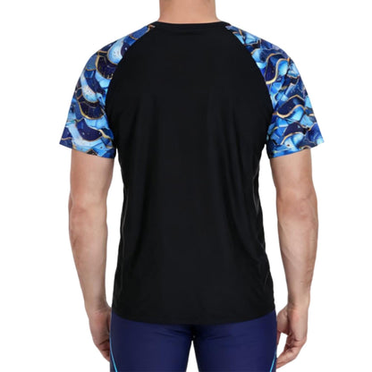 Charmo Mens Quick Drying Rash Vest UPF 50+ Rash Guards Breathable Short Sleeve Stretchy T-Shirt Swim Tops