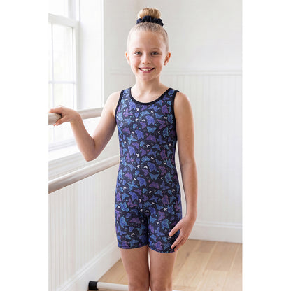 Charmo Girls Sleeveless Gymnastics Biketard Leotard with Rhinestone Detail, Stretch Athletic Unitard for Dance, Ballet, Tumbling and Training 5-12Years