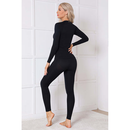 Attraco Women's Seamless Thermal Underwear Set Compression Base Layer Long Johns Moisture Wicking Thermal Clothing for Ski Hiking Winter Sports