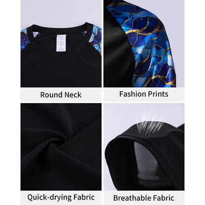 Charmo Mens Quick Drying Rash Vest UPF 50+ Rash Guards Breathable Short Sleeve Stretchy T-Shirt Swim Tops