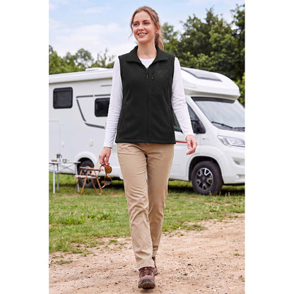 Attraco Unisex Reversible Fleece Vest Full Zip Stand Collar Lightweight Outdoor Jacket