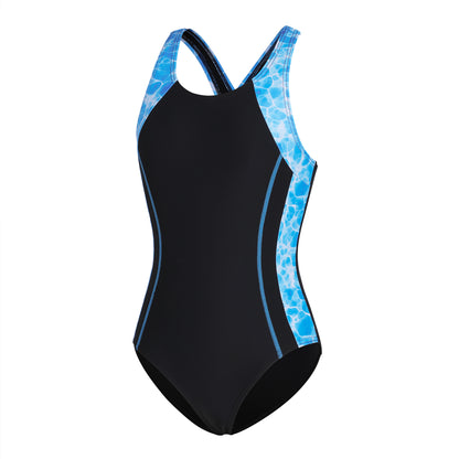 Charmo Girls Color Block Swimsuit One Piece Swimwear Athletic Competition Bathing Suit 7-16Years