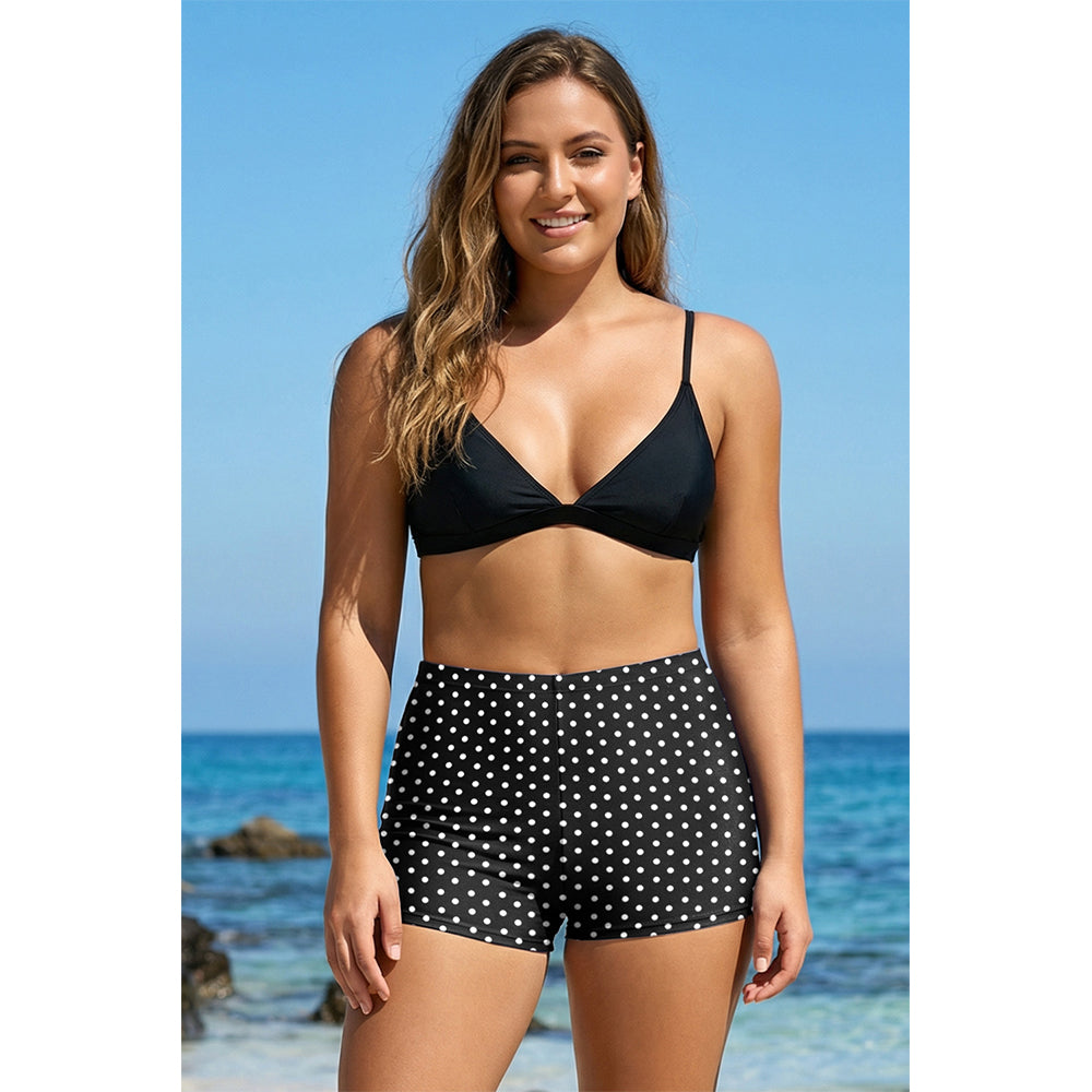 Charmo Women's Plus Size High Waist Smooth Boyshort Swim Bottoms Swim Shorts