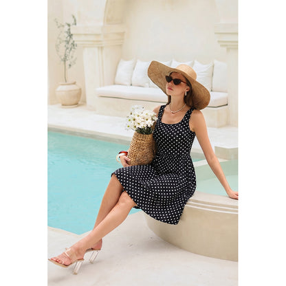 Attraco Women's Built in Bra Summer Casual Tank Dress with Pockets Trendy Square Neck Sleeveless Racerback Sundress 2026