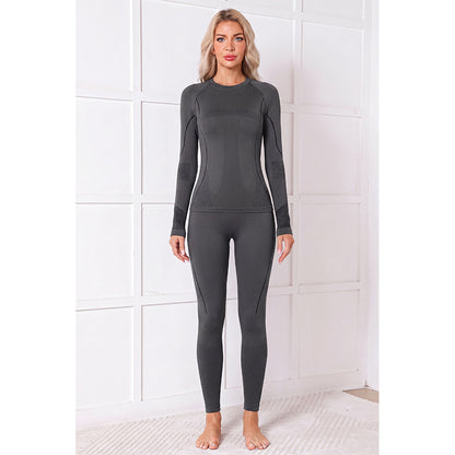 Attraco Women's Seamless Thermal Underwear Set Compression Base Layer Long Johns Moisture Wicking Thermal Clothing for Ski Hiking Winter Sports