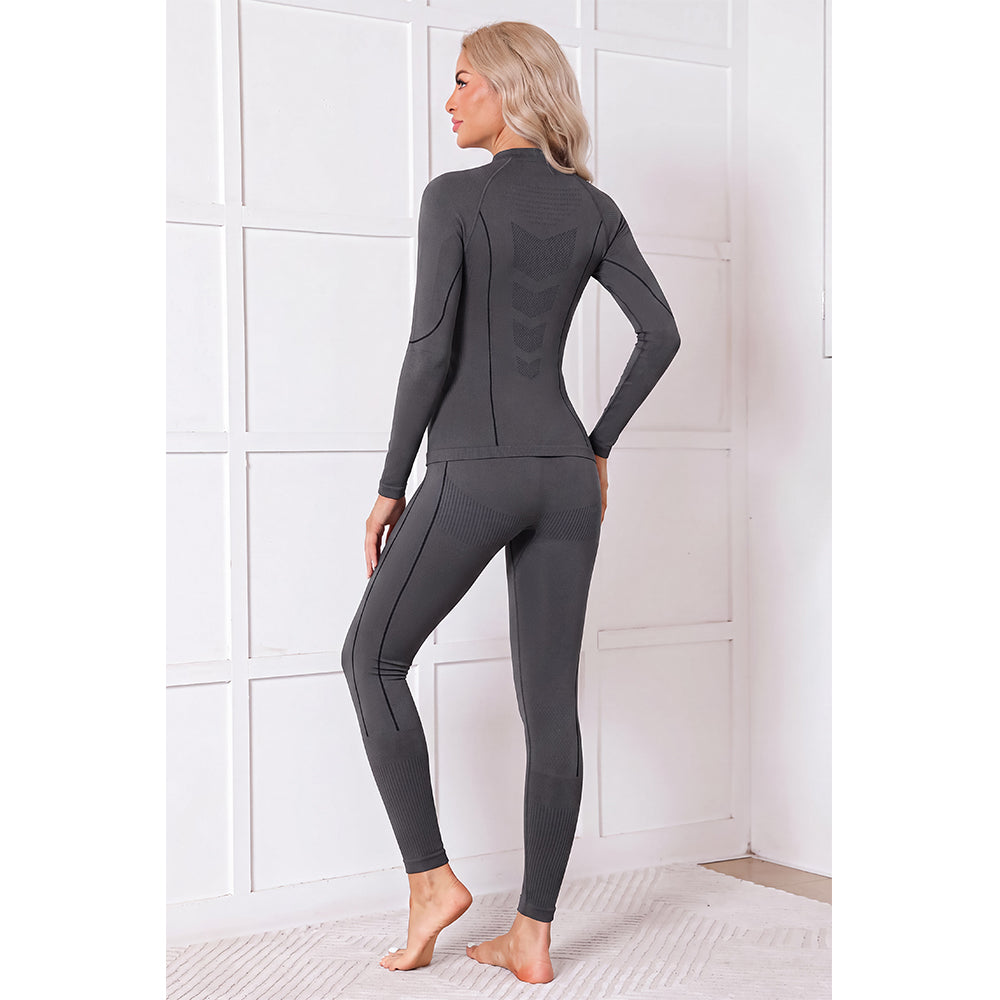Attraco Women's Seamless Thermal Underwear Set Compression Base Layer Long Johns Moisture Wicking Thermal Clothing for Ski Hiking Winter Sports