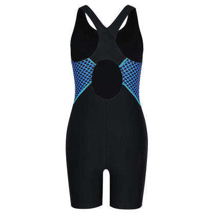 Charmo Girls Fish Scales Print Swimsuit Boyleg One Piece Athletic Bathing Suit Training Swimwear Size 7-16 Years