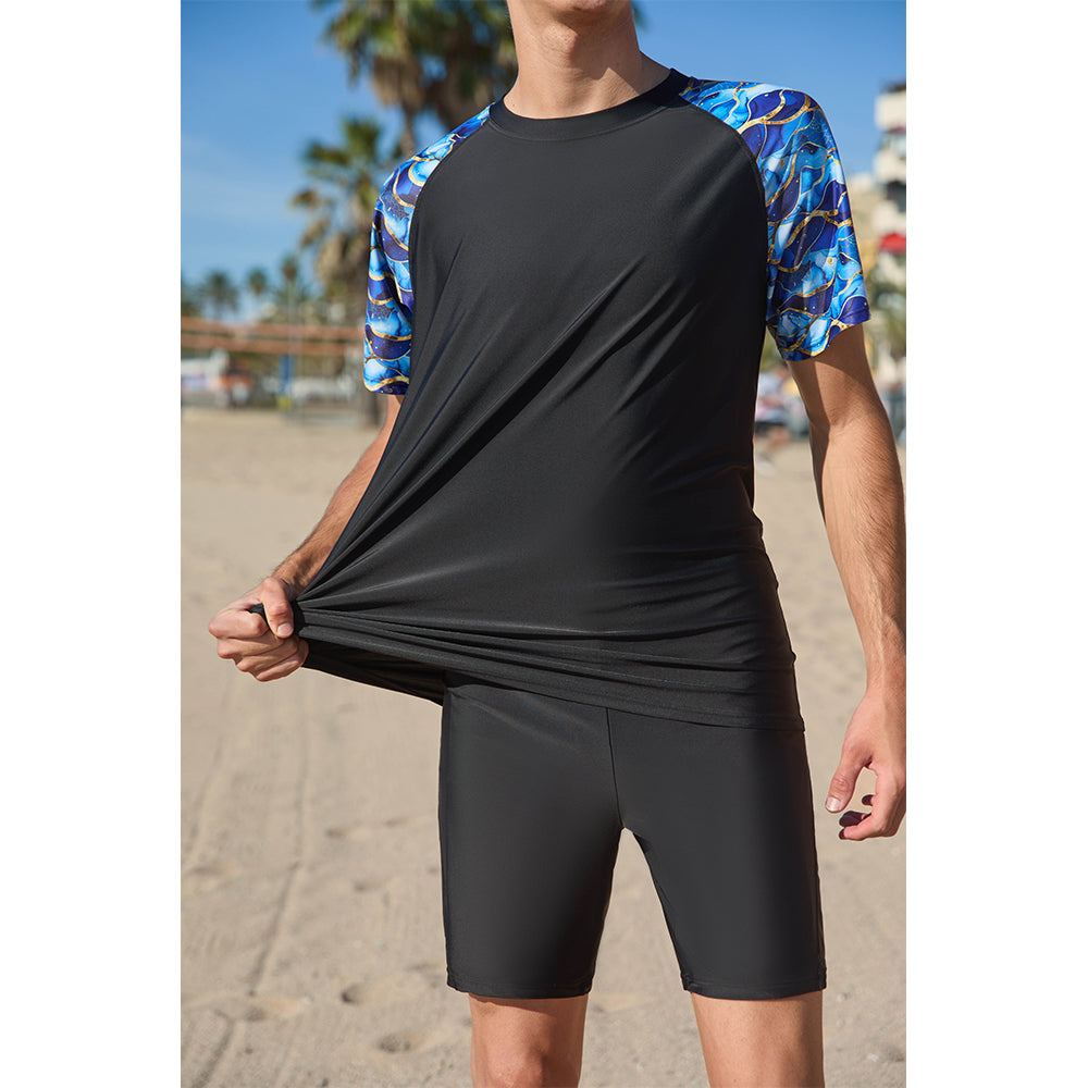 Charmo Mens Quick Drying Rash Vest UPF 50+ Rash Guards Breathable Short Sleeve Stretchy T-Shirt Swim Tops