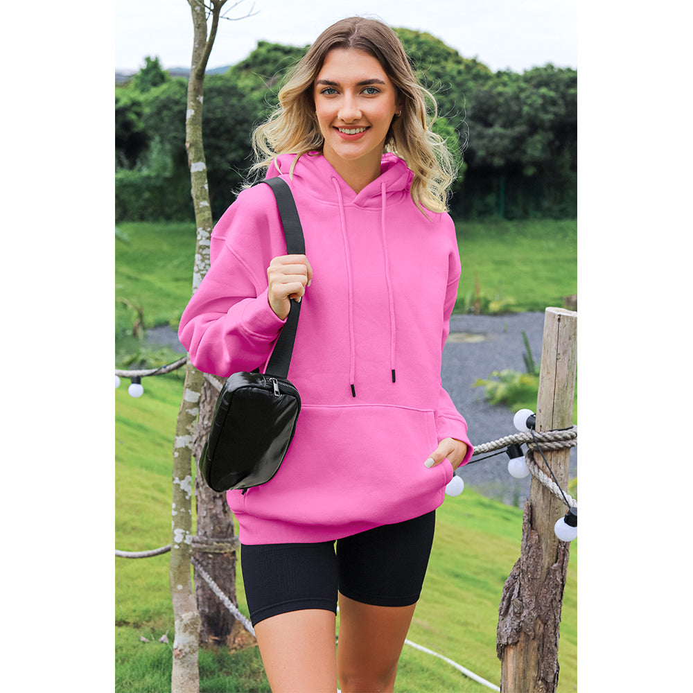 Attraco Women's Oversized Oversized Casual Drop Shoulder Pullover Hoodie Sweatshirt with Kangaroo Pocket