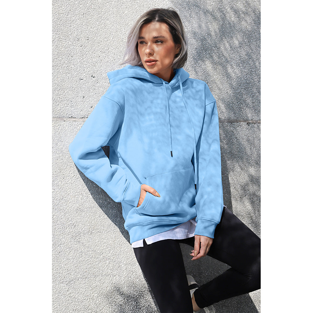 Attraco Women's Oversized Oversized Casual Drop Shoulder Pullover Hoodie Sweatshirt with Kangaroo Pocket