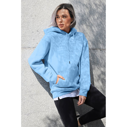 Attraco Women's Oversized Oversized Casual Drop Shoulder Pullover Hoodie Sweatshirt with Kangaroo Pocket