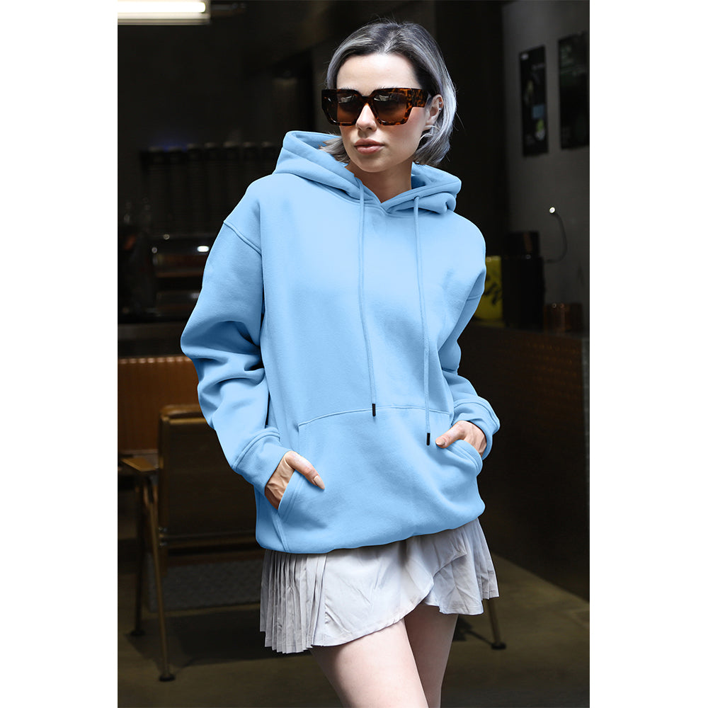 Attraco Women's Oversized Oversized Casual Drop Shoulder Pullover Hoodie Sweatshirt with Kangaroo Pocket