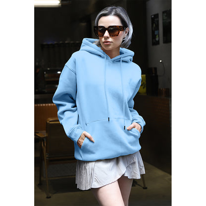 Attraco Women's Oversized Oversized Casual Drop Shoulder Pullover Hoodie Sweatshirt with Kangaroo Pocket
