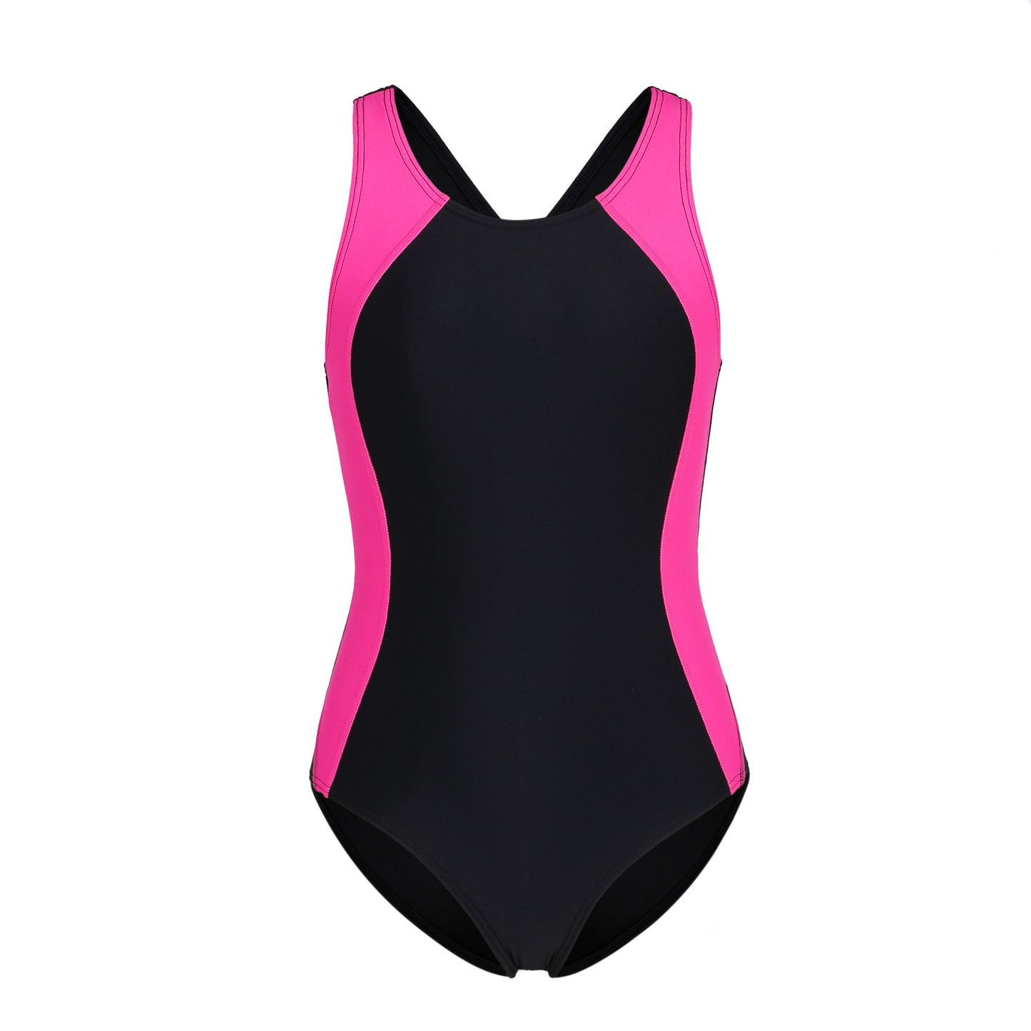 Charmo Girls One Piece Swimsuits Athletic Racerback Bathing Suit Size 7-16 Years