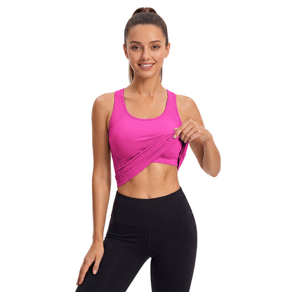 Attraco Women's Athletic Tank Top with Built-In Bra Racerback Sleeveless Tennis Workout Top