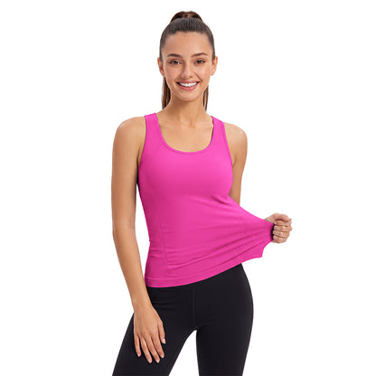 Attraco Women's Athletic Tank Top with Built-In Bra Racerback Sleeveless Tennis Workout Top