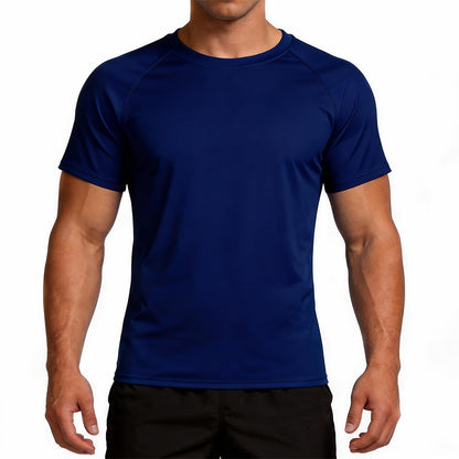 Charmo Mens Quick Drying Rash Vest UPF 50+ Rash Guards Breathable Short Sleeve Stretchy T-Shirt Swim Tops