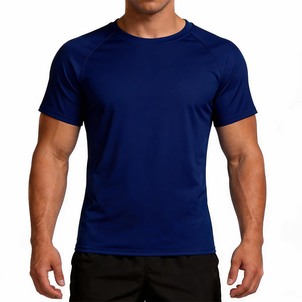 Charmo Mens Quick Drying Rash Vest UPF 50+ Rash Guards Breathable Short Sleeve Stretchy T-Shirt Swim Tops