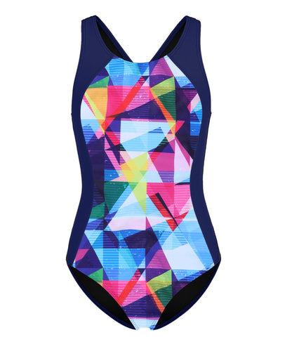 Charmo Girls Print One Piece Swimsuits Athletic Racerback Bathing Suit Size 7-16 Years