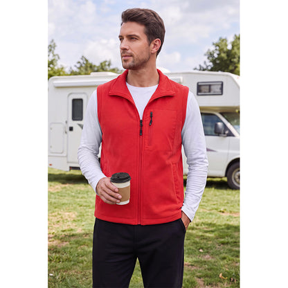 Attraco Unisex Reversible Fleece Vest Full Zip Stand Collar Lightweight Outdoor Jacket