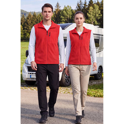 Attraco Unisex Reversible Fleece Vest Full Zip Stand Collar Lightweight Outdoor Jacket