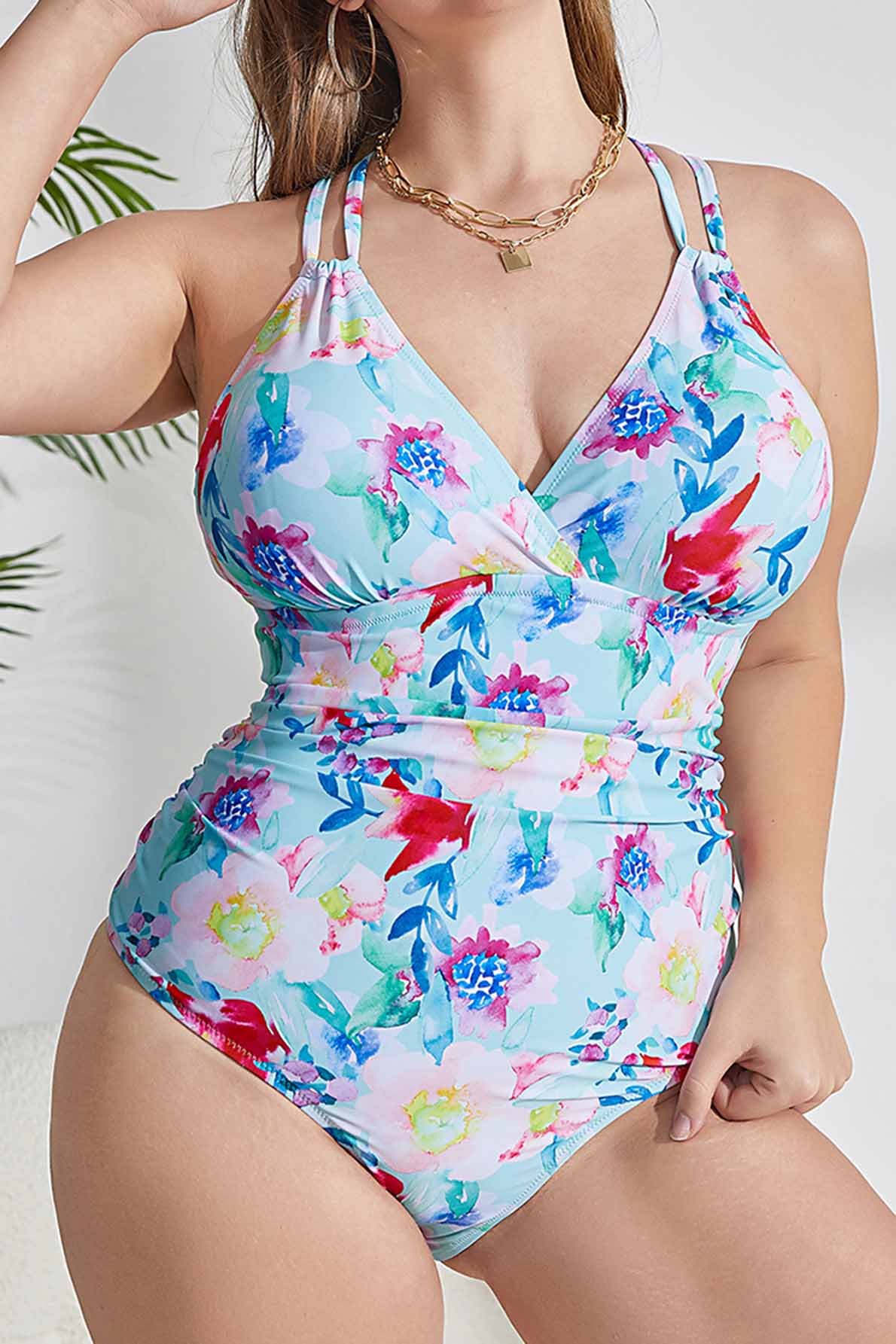 Women's Printed One pieces PLUS Swimsuits-1860