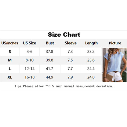 Attraco Women's Cap Sleeve Textured Center-Seam Crew Neck Blouse Spring Summer Tops