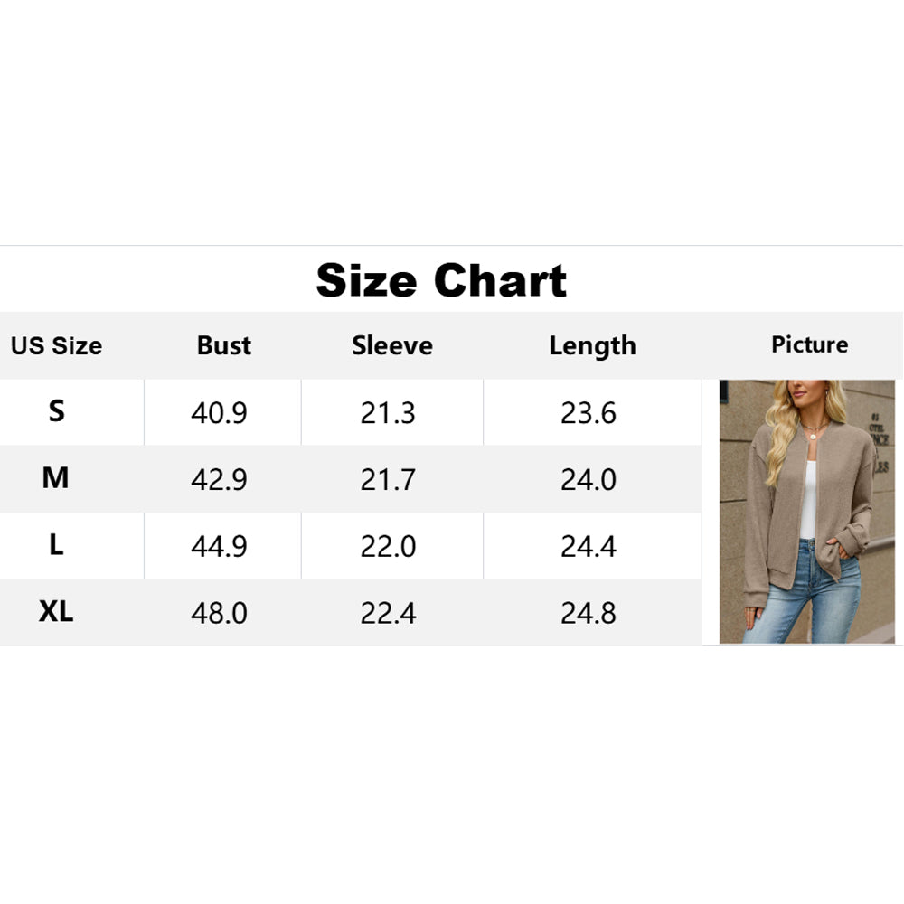 Attraco Women's Zip Up Sweatshirt Jacket Relaxed Fit Long Sleeve Casual Lightweight Bomber Jacket
