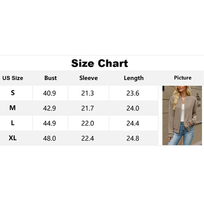 Attraco Women's Zip Up Sweatshirt Jacket Relaxed Fit Long Sleeve Casual Lightweight Bomber Jacket
