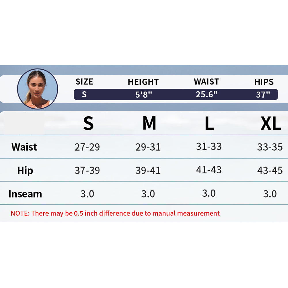 Charmo Women's High Waisted Swim Shorts Laser-Cut Design Board Shorts Built-In Boxer Brief Liner Swim Trunks With Back Waistband Pocket