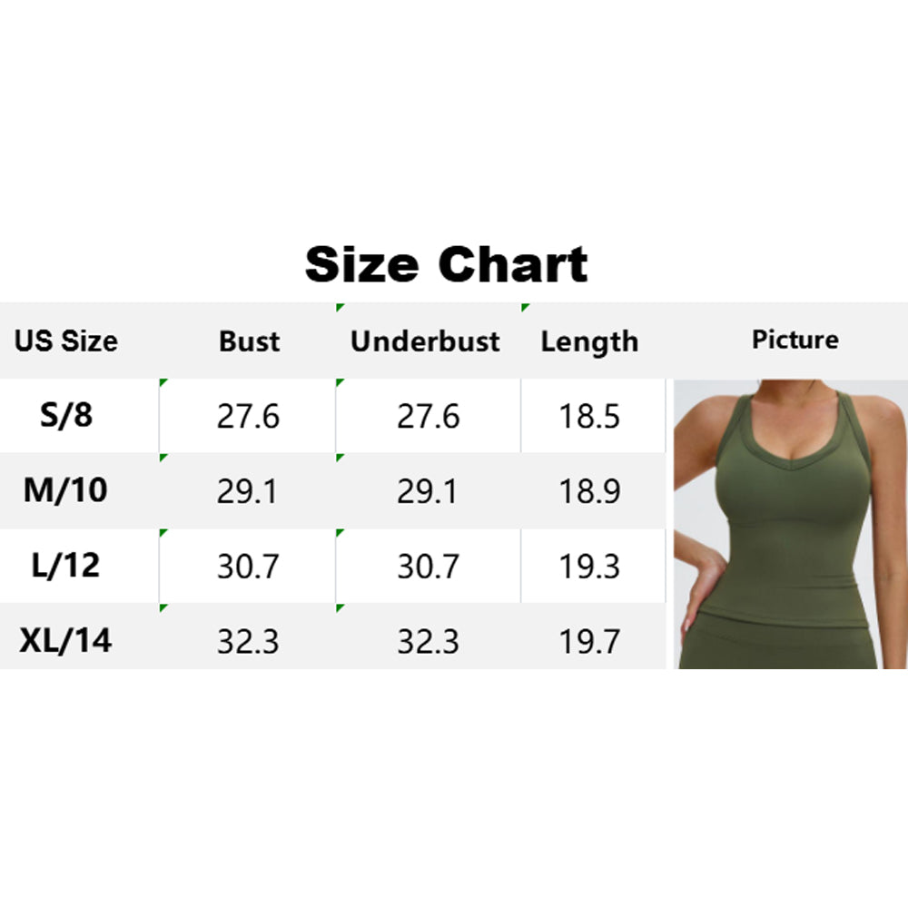 Attraco Women's V-Neck Y-Back Longline Sports Tank Top with Removable Pads
