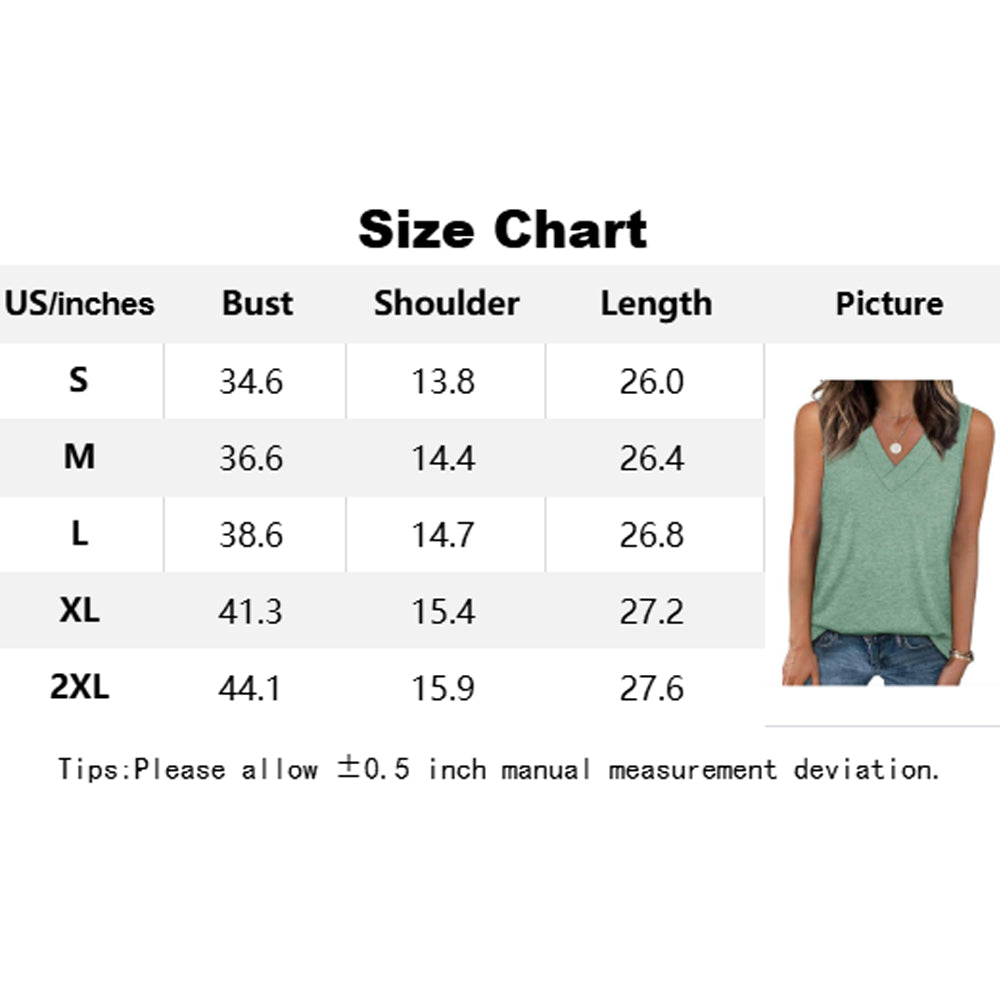 Attraco Women's Relaxed Fit V Neck Sleeveless Tank Top Spring Summer Shirt